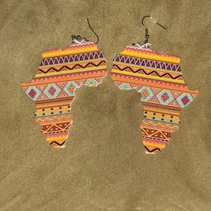3 inch Africa Wooden earrings